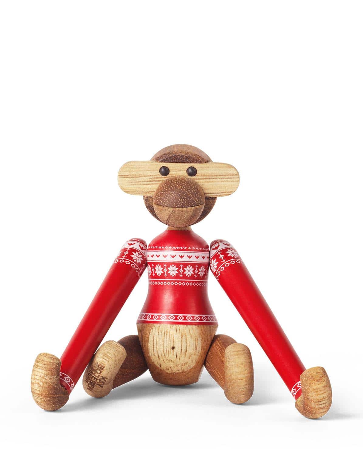 Holzfigur Affe Christmas Jumper 2024 18,5 cm H