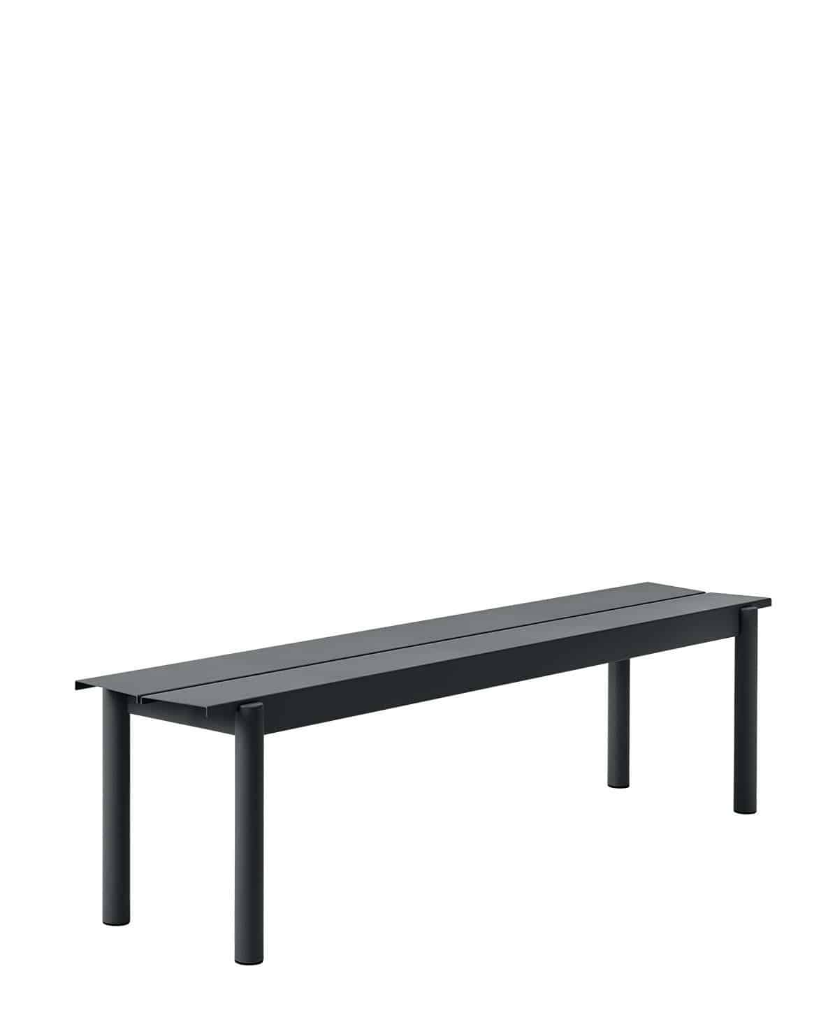 Outdoor Bank Linear Steel Bench 170 cm L