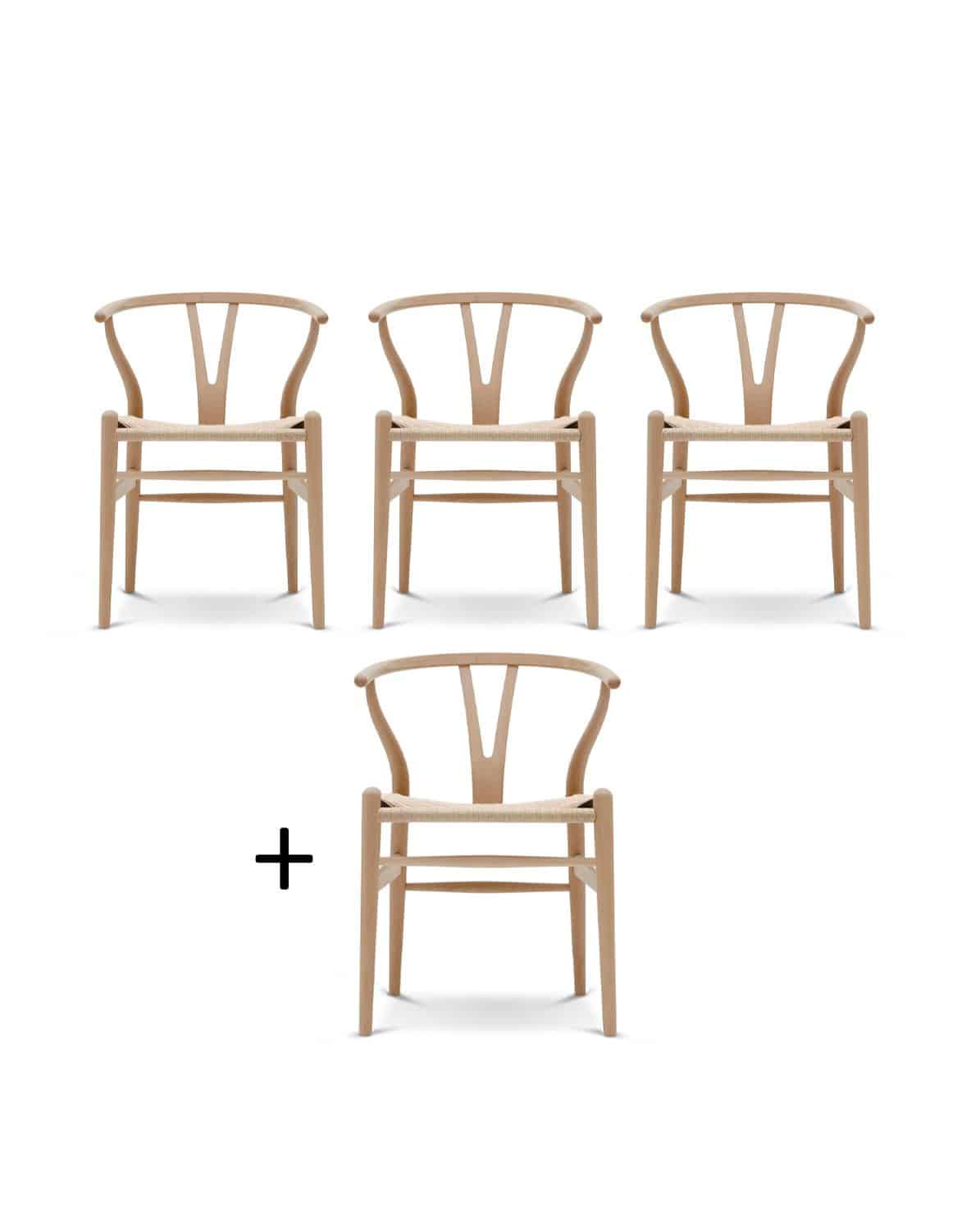 Stuhl CH24 Wishbone Chair Vorteilsset Buche geölt One Size