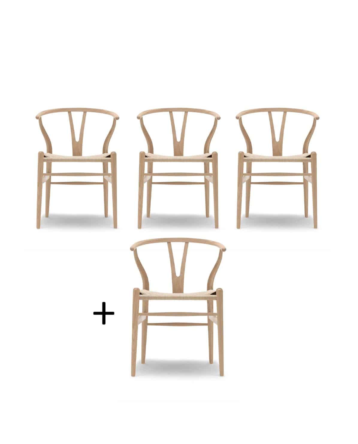 Stuhl CH24 Wishbone Chair Vorteilsset Eiche weiß geölt One Size