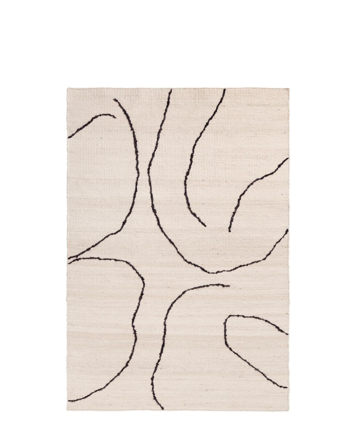 Teppich Gesso Jute off white / dark fig 140 x 200