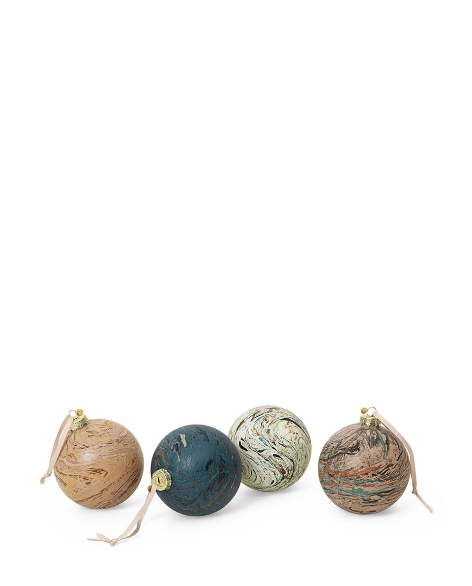 Anhänger Kugel Set Marble Baubles 10 cm