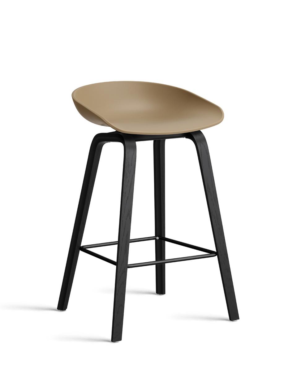 Barhocker About A Stool AAS32 Black Water-based Lacquered Oak 