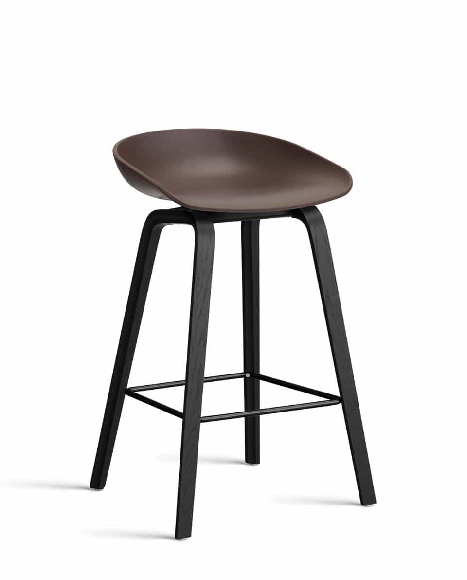 Barhocker About A Stool AAS32 Black Water-based Lacquered Oak 