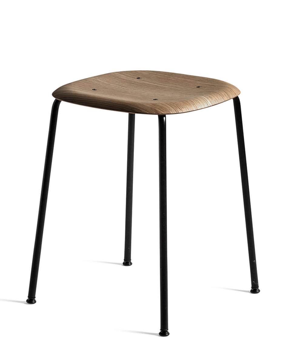 Hocker Soft Edge 70 black powder coated steel 