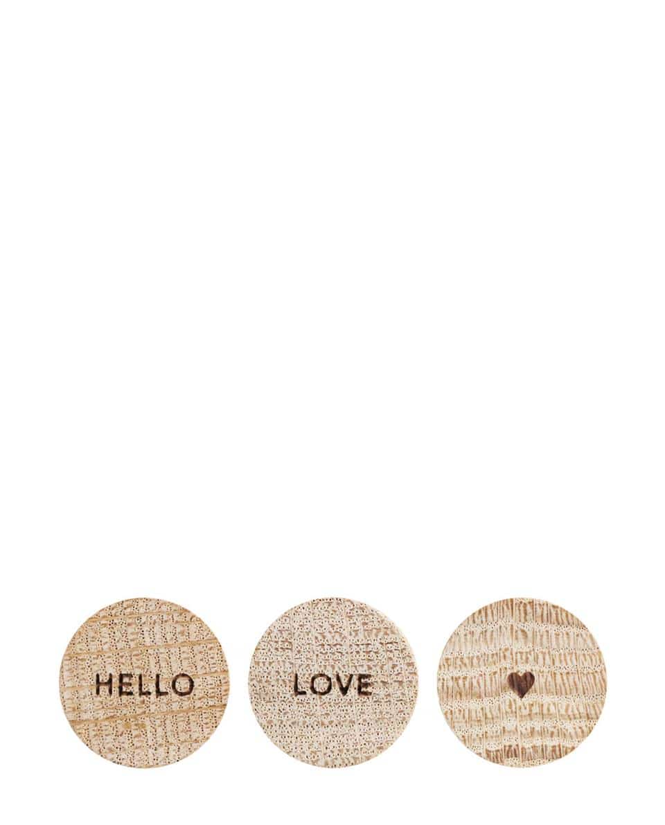 Holzmagnet Set Hello Love One Size