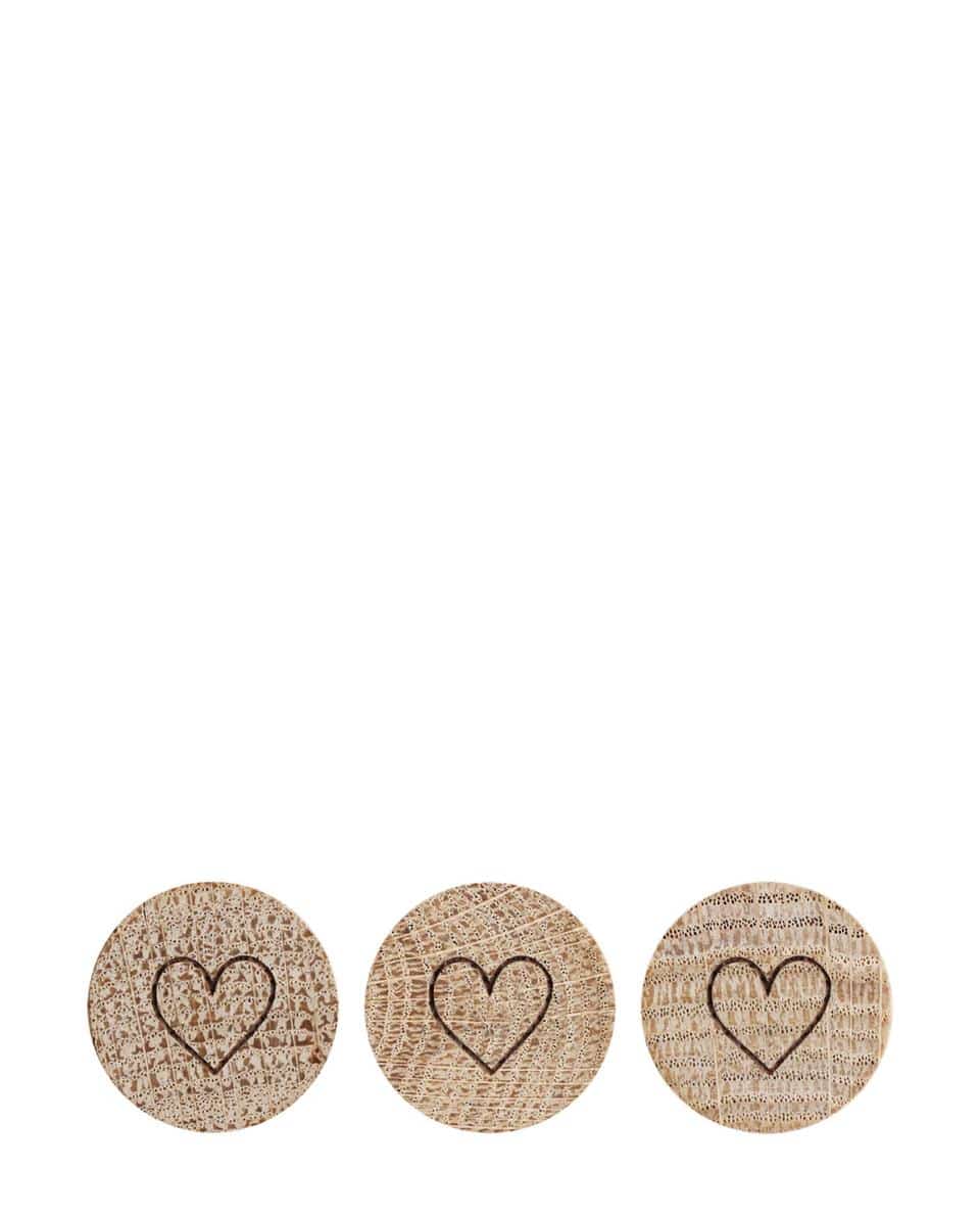 Holzmagnet Set Herz One Size