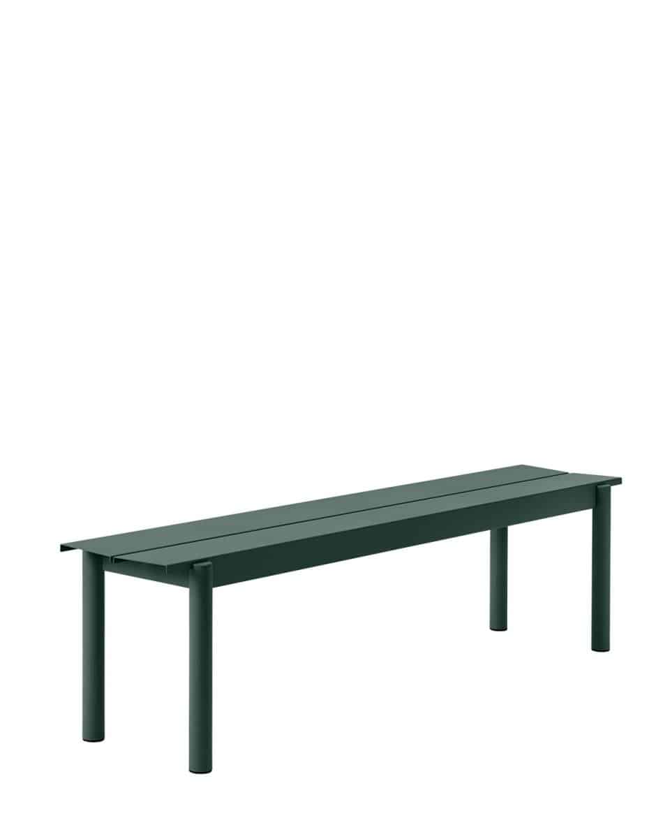 Outdoor Bank Linear Steel Bench 170 cm L