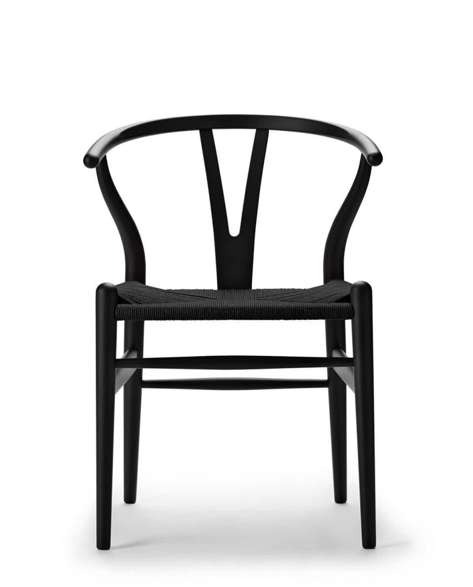 Stuhl CH24 Wishbone Chair Black Cord 