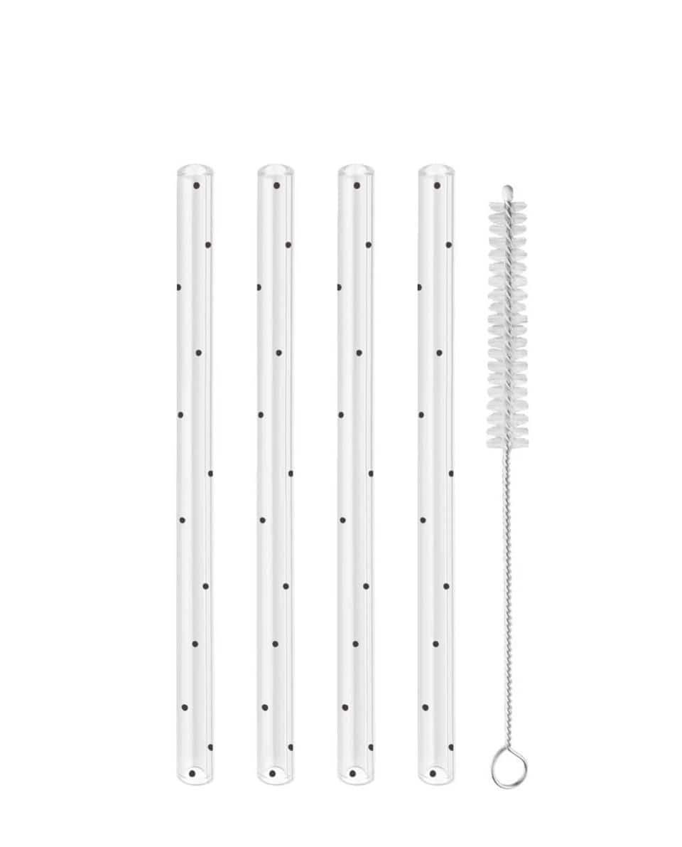 Trinkhalm  Set Punkte aus Glas 