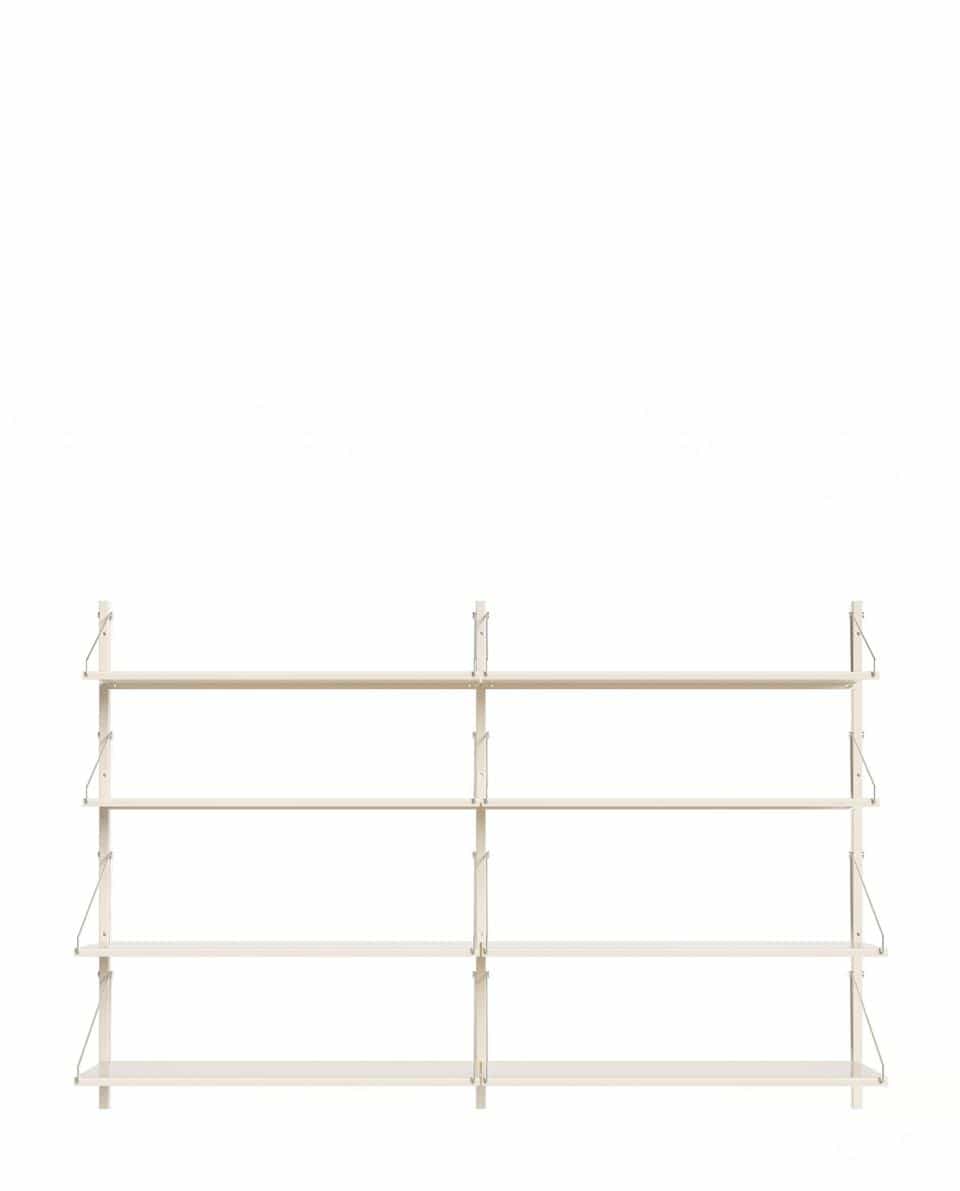 Wandregal Shelf Library Double Section warm white steel 