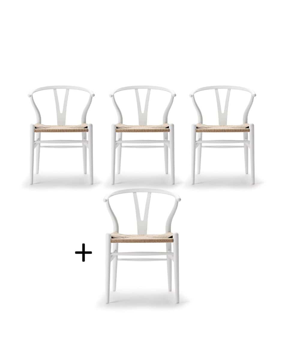 Stuhl CH24 Wishbone Chair Vorteilsset Buche soft white 