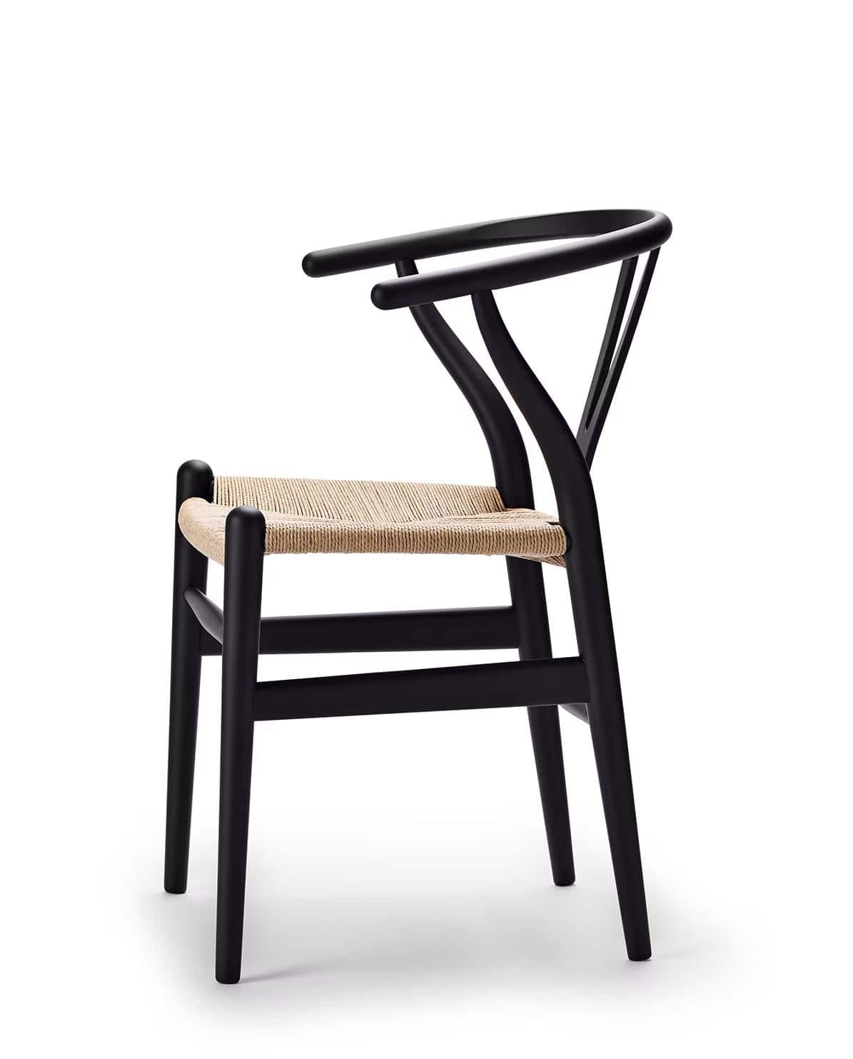 Stuhl CH24 Wishbone Chair Vorteilsset Buche soft black One Size