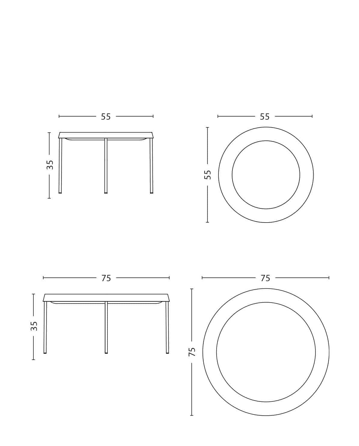 Couchtisch Tulou Coffee Table Ø 75 cm