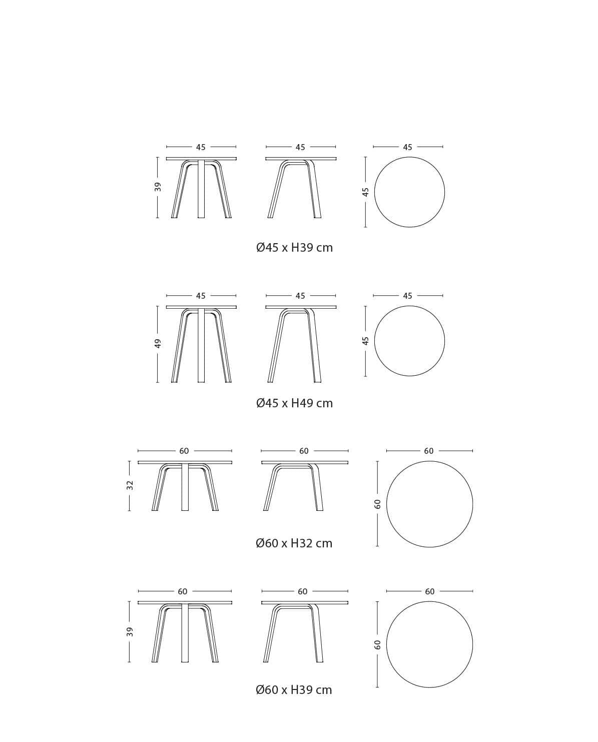 Couchtisch Bella  Ø 45 cm 39 cm H