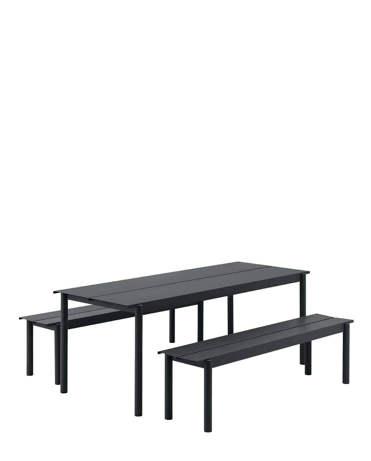 Outdoor Bank Linear Steel Bench 170 cm L