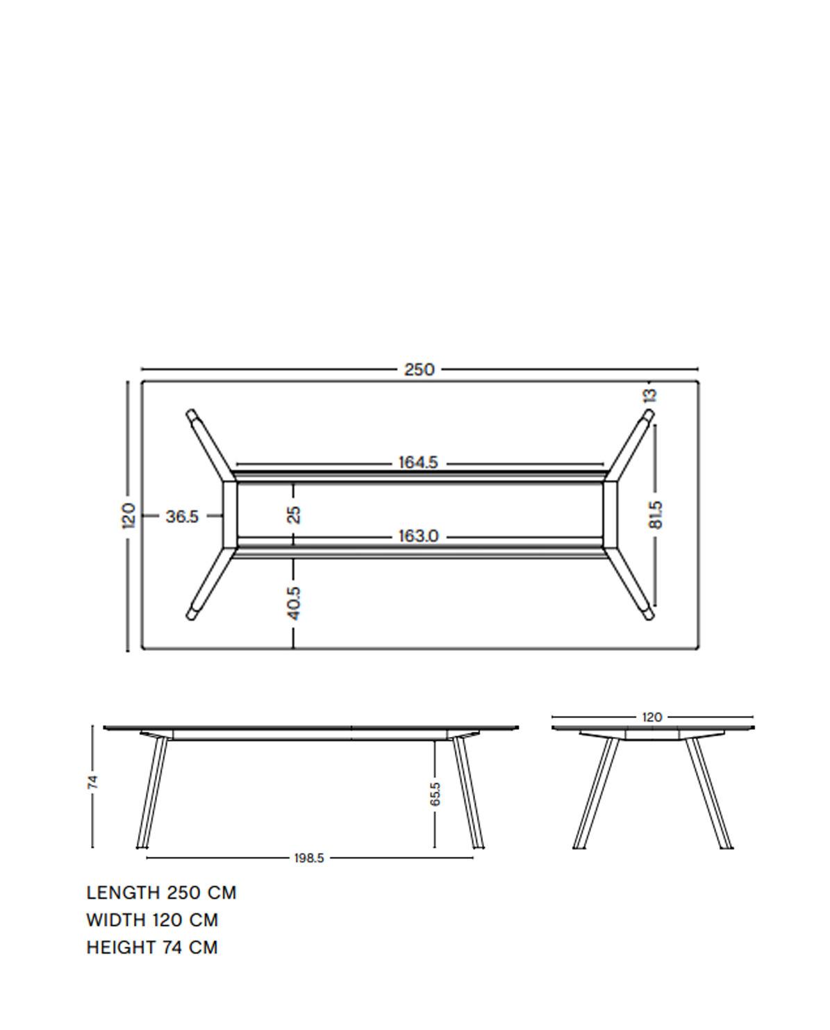 Tisch CPH30 250 cm x 120 cm