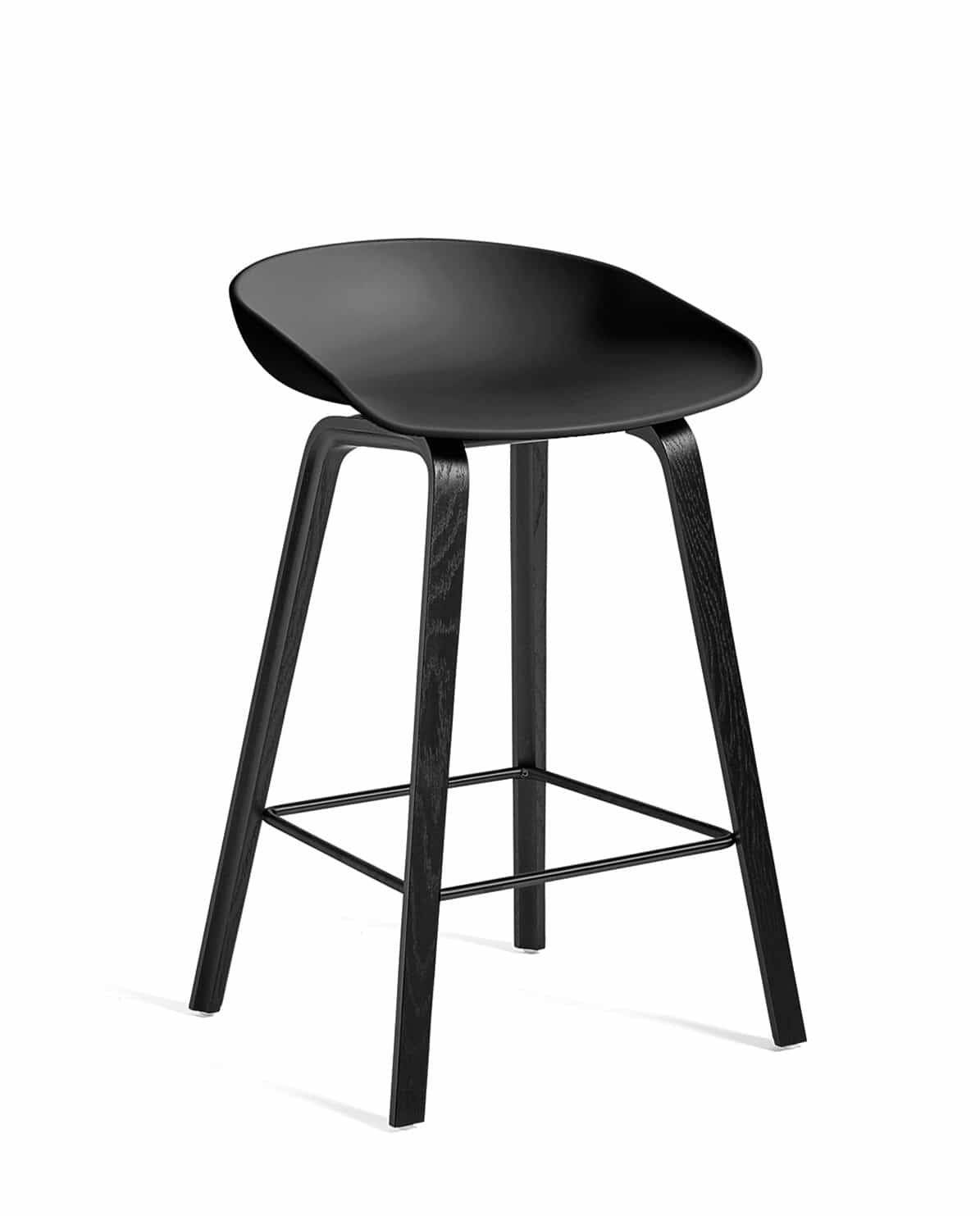 Barhocker About A Stool AAS32 Black Water-based Lacquered Oak black 2.0 75 cm H