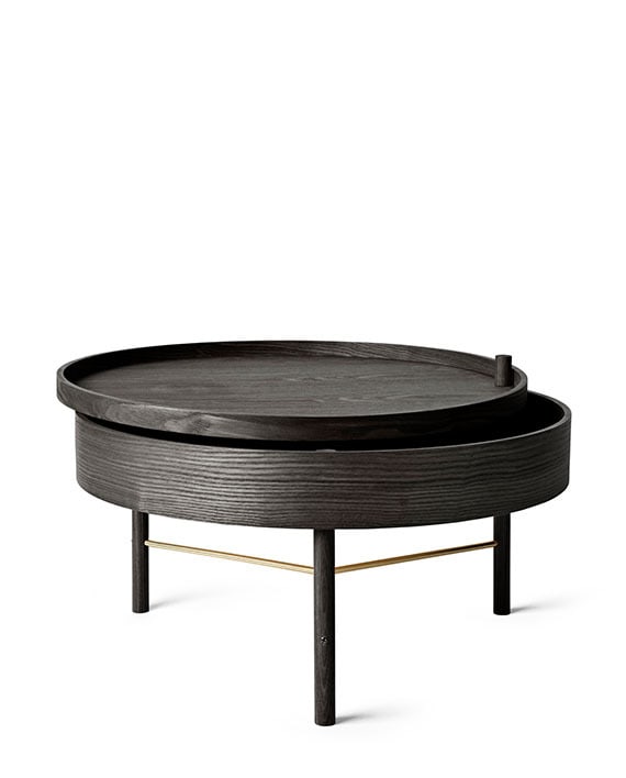 Couchtisch Turning Table black ash/brass