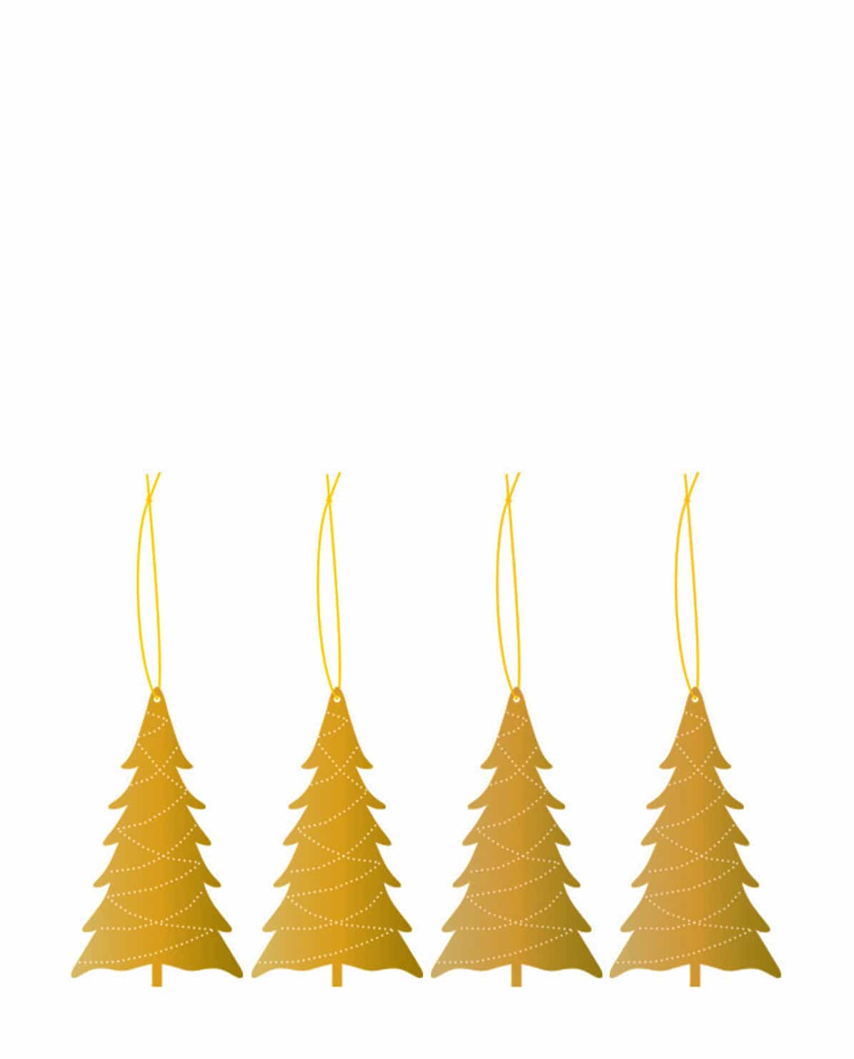 Geschenkanhänger Set Christmas Tree brass