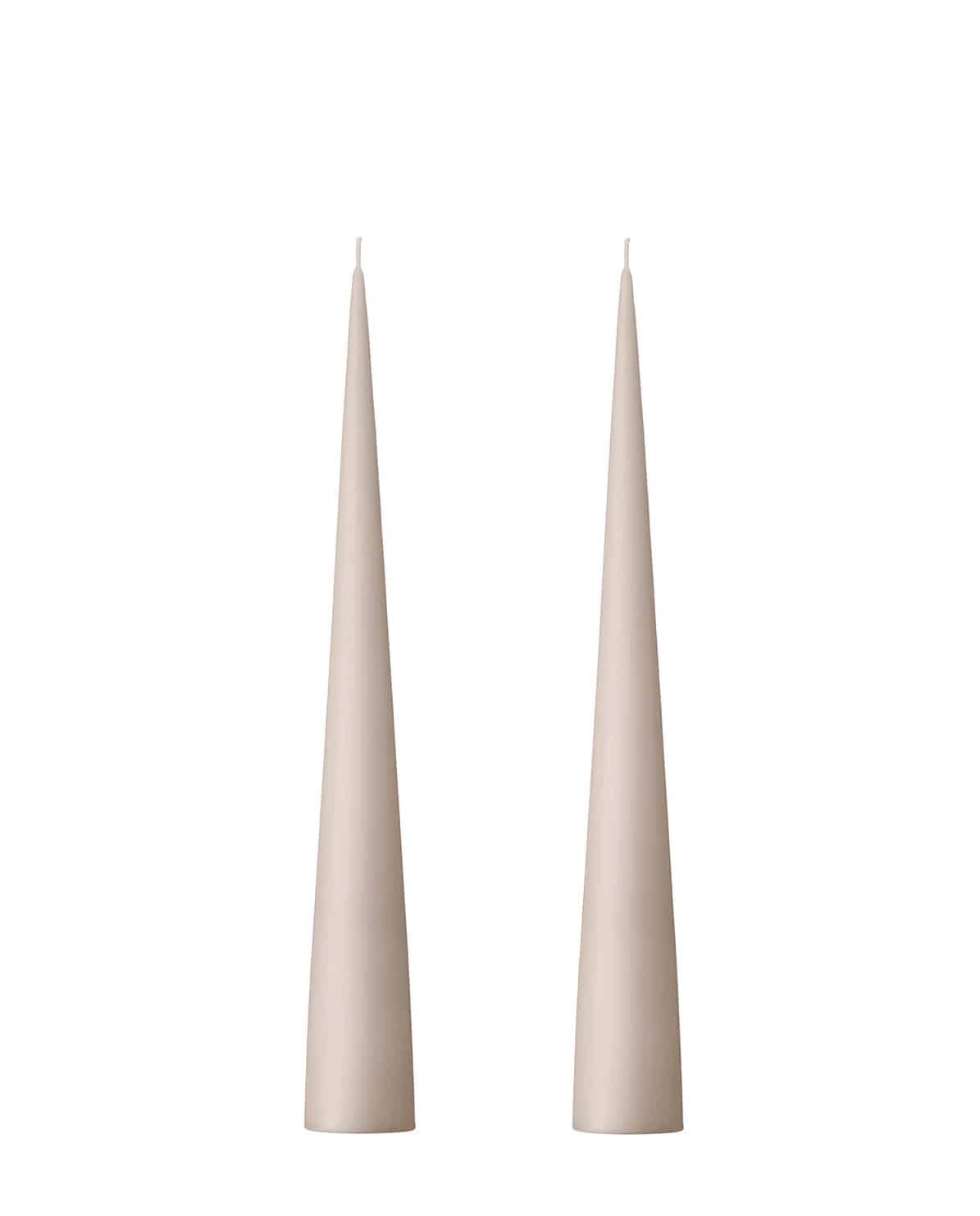 Kegelkerze Set Cone Candles linen grey 25 cm H