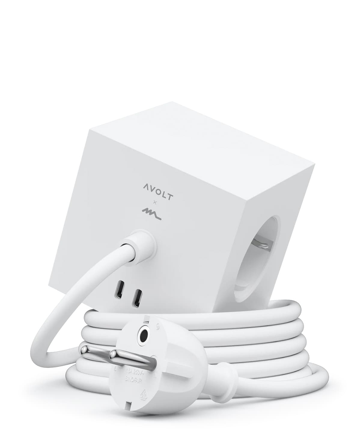 Mehrfachstecker Square 1 USB-C + Magnet opal white