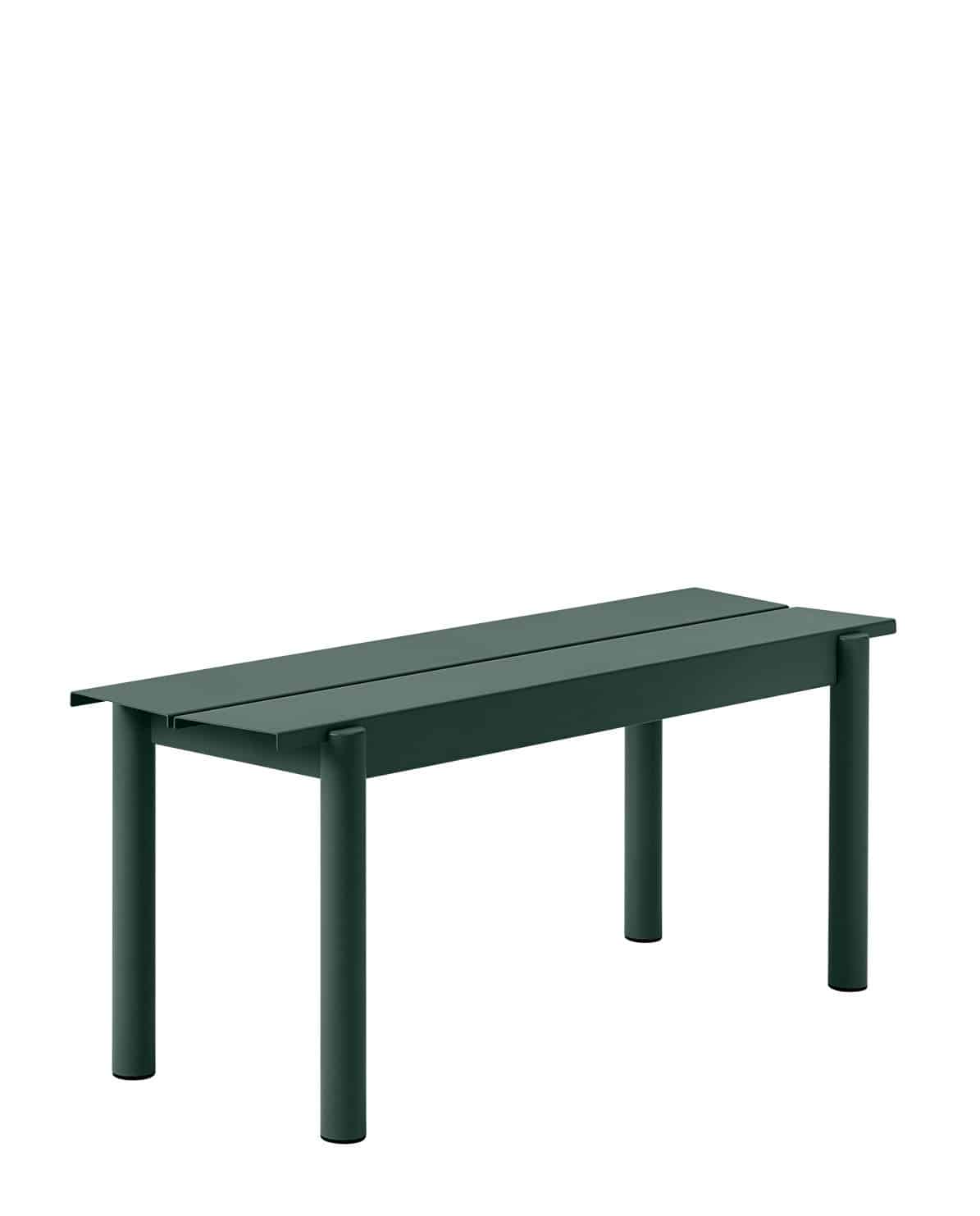 Outdoor Bank Linear Steel Bench dark green 170 cm L