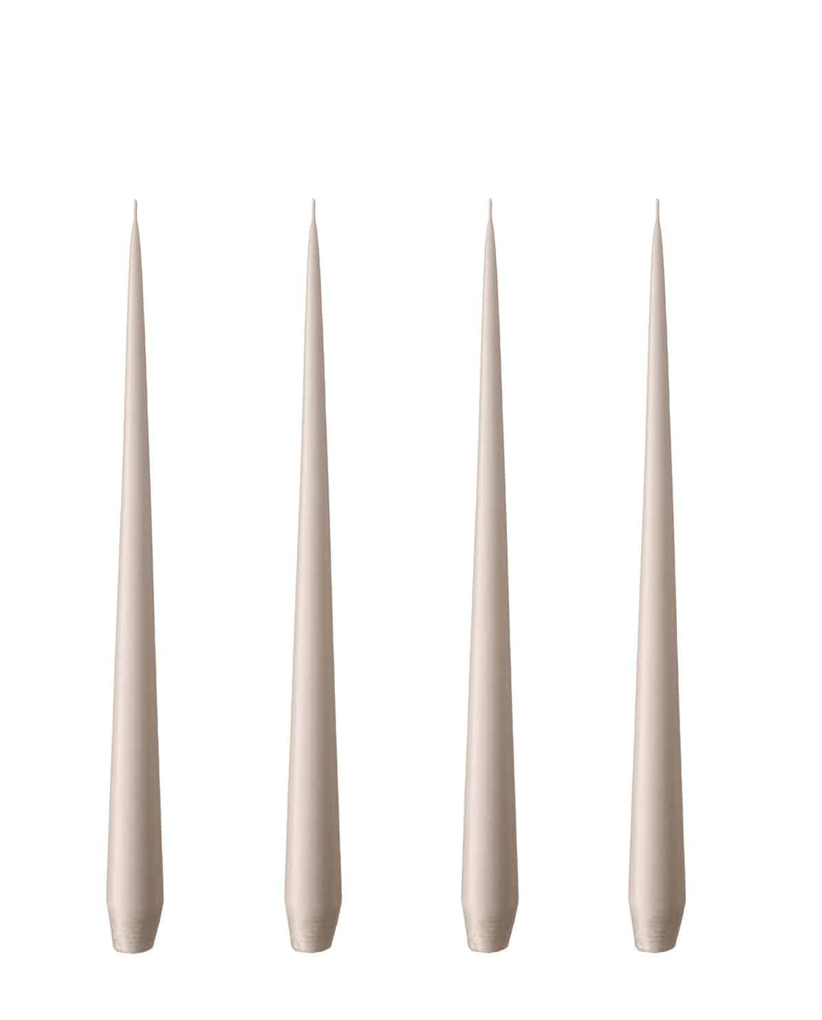 Peitschenkerze Set Taper Candles linen grey 42 cm H