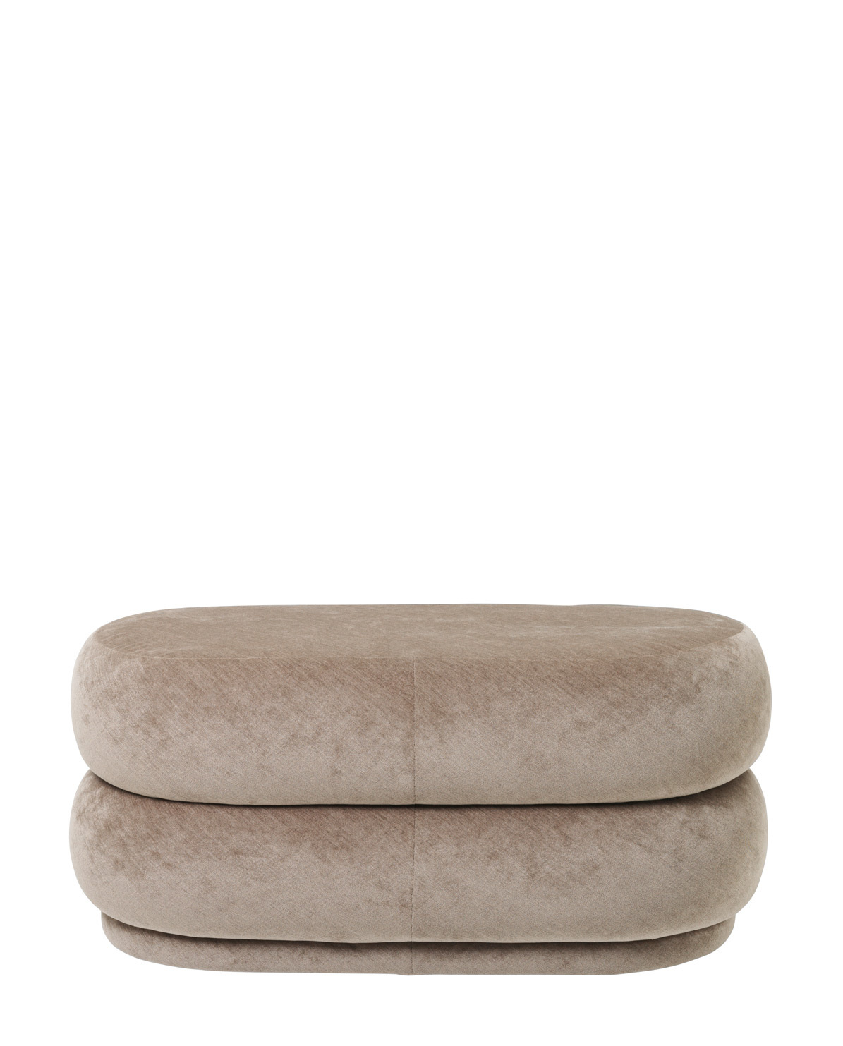 Pouf Oval Faded Velvet beige