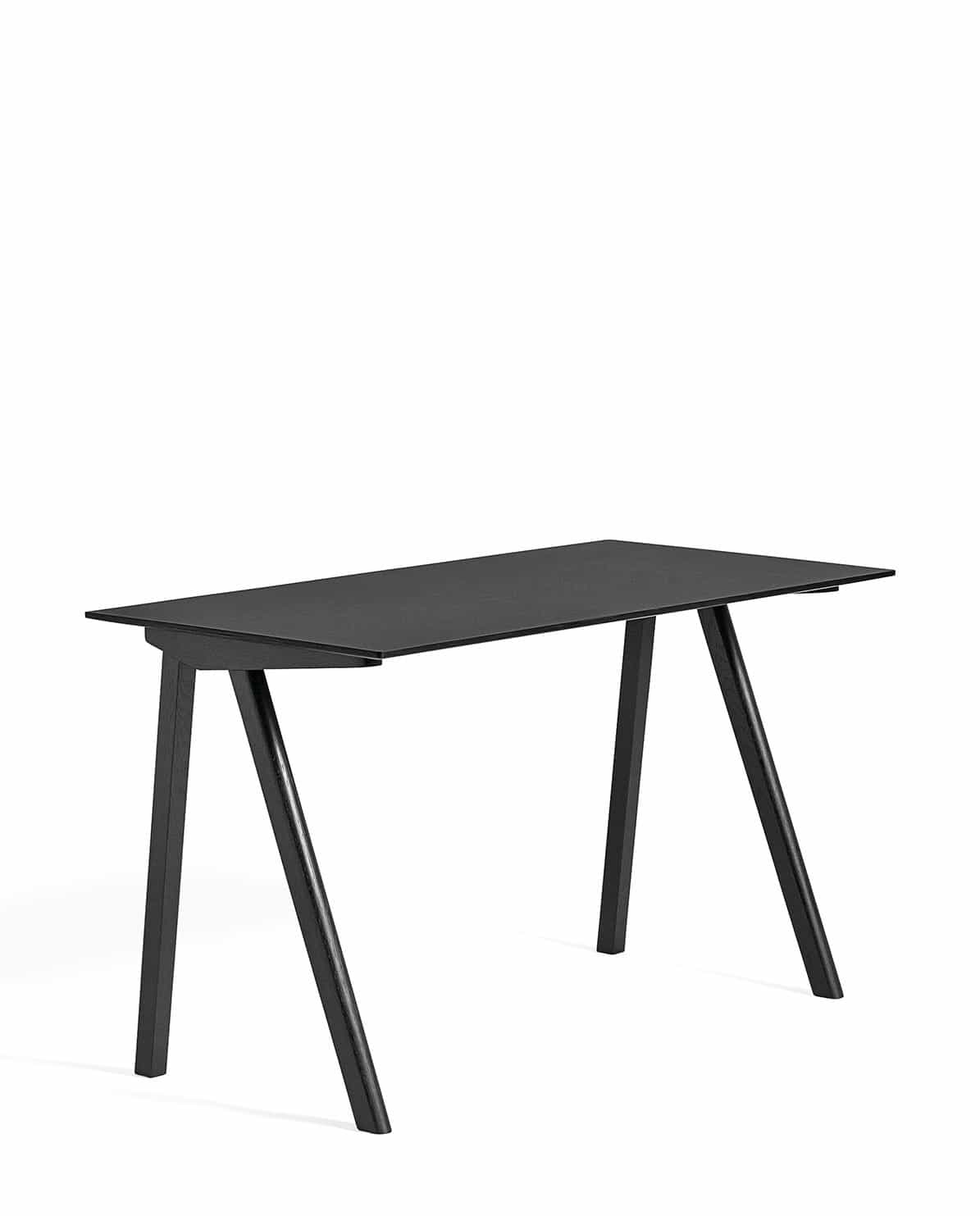 Schreibtisch CPH90 black water based lacquered - black linoleum