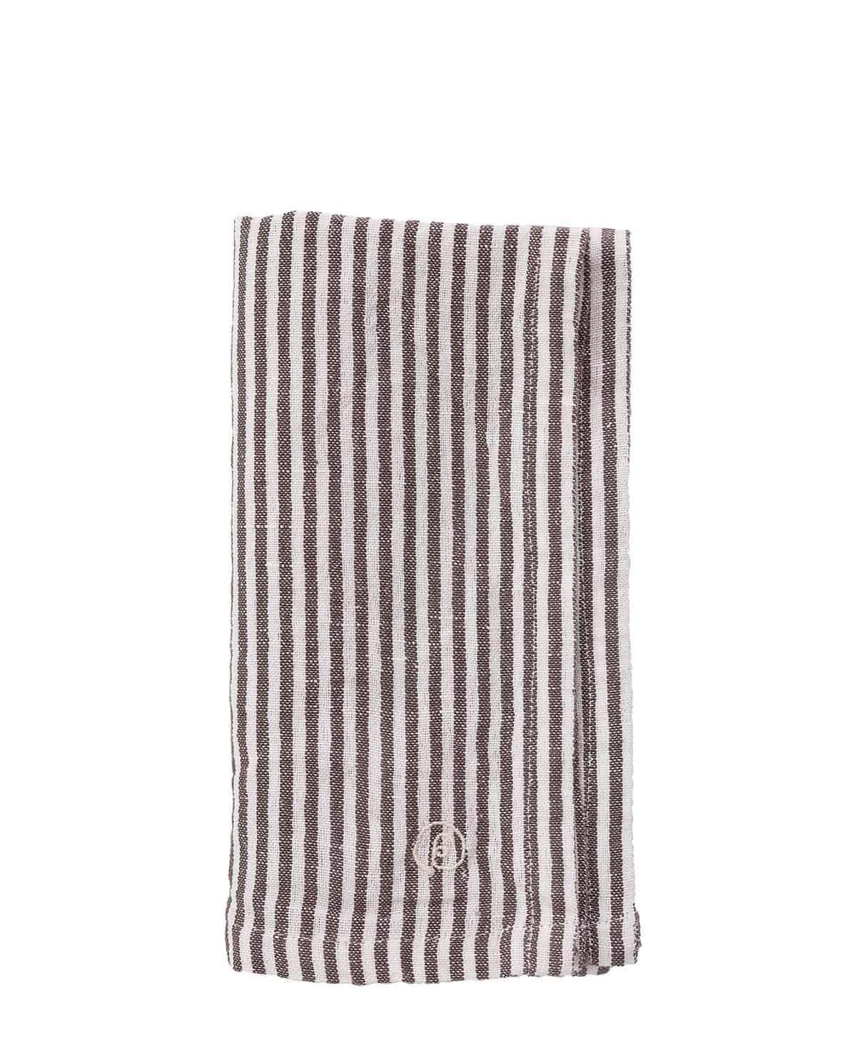 Stoffserviette Striped brown/white