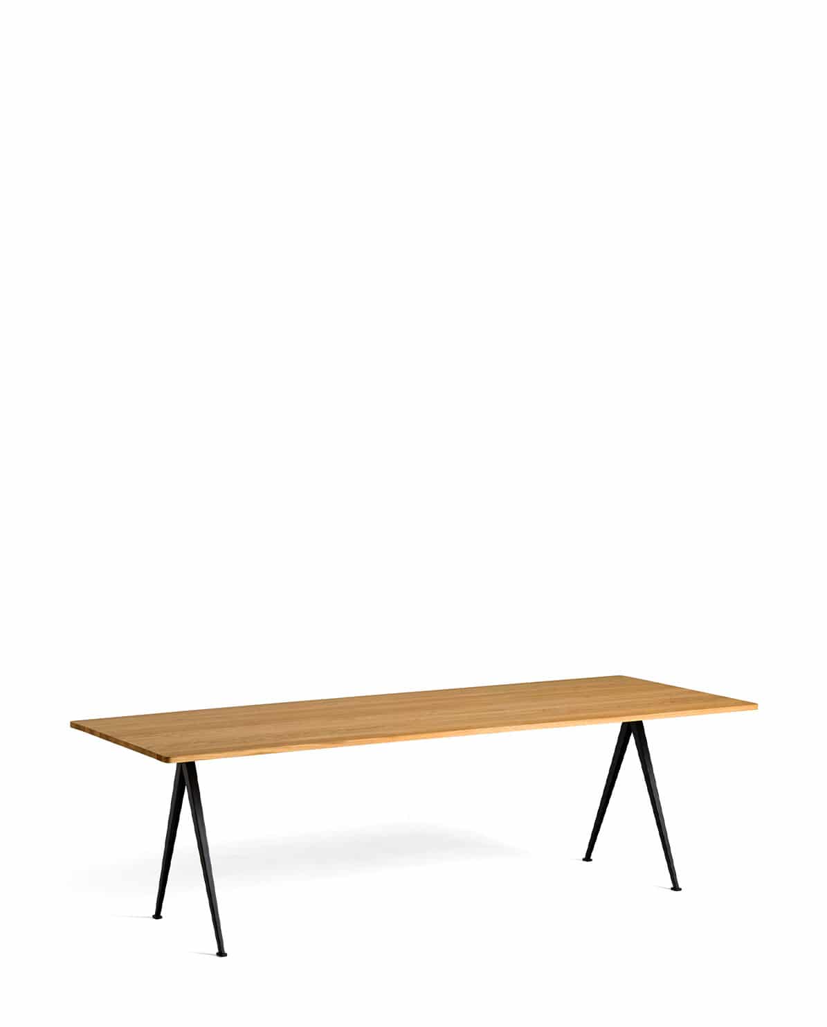 Tisch Pyramid 02 Black powder coated steel oiled oak 250 cm L