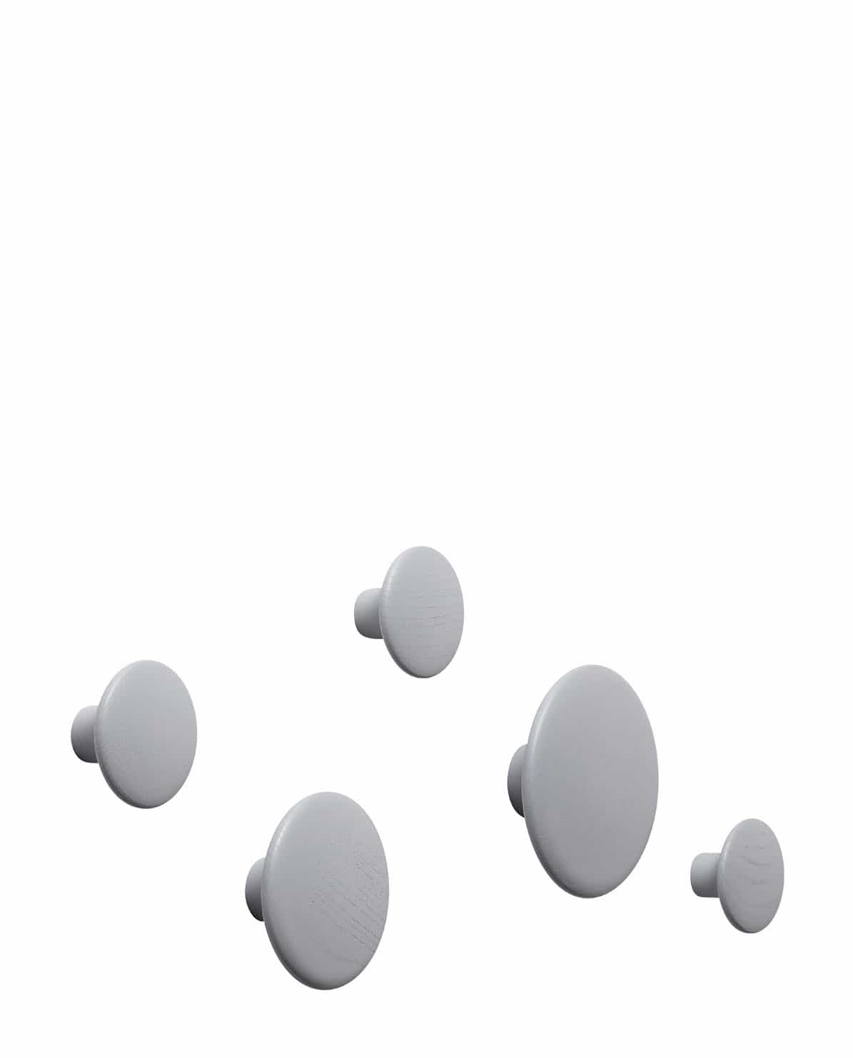 Wandhaken Dots Wood Set grey